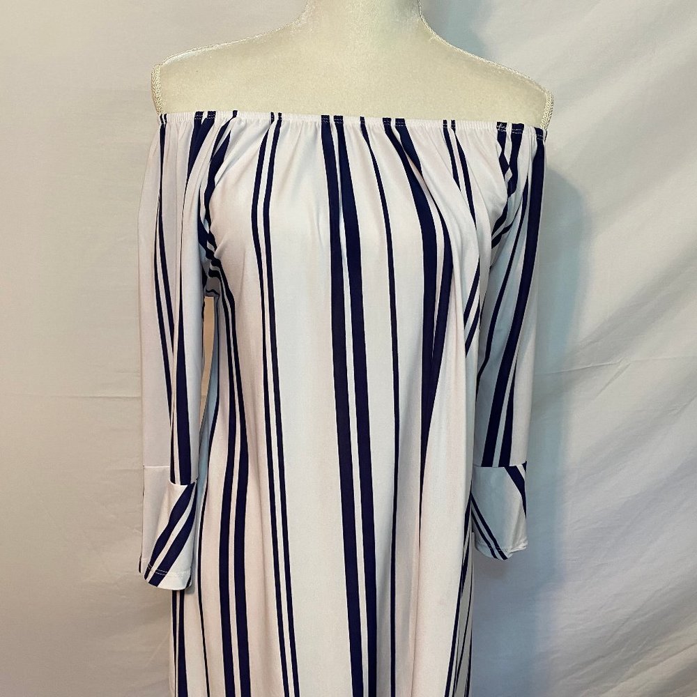 🍍🍍West Loop Navy Striped Tunic Dress